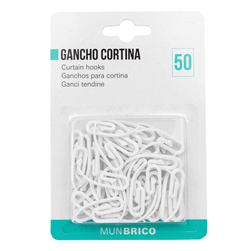 GANCHO CORTINAS PLASTICO 50UNDS