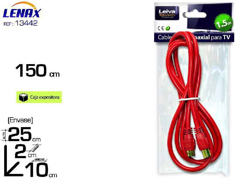 CABLE COAXIAL TV 1.5M COLORES