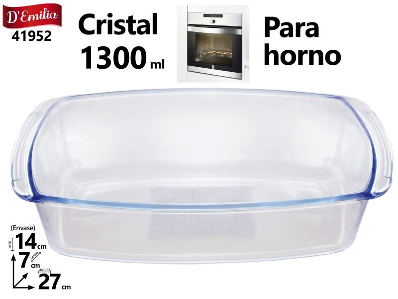 FUENTE DE HORNO CRISTAL 27x14x7cm 1.8L