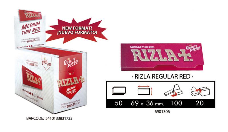 RIZLA RED PAPER 70mm