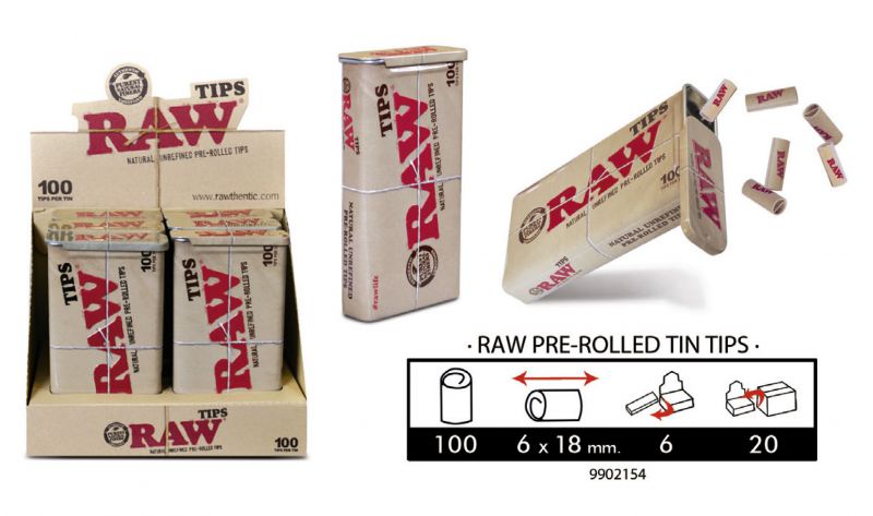 RAW PRE-ROLLED TIN TIPS