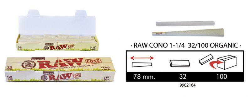 RAW CONO 1 1/4 BASIC 32/100 ORGANIC