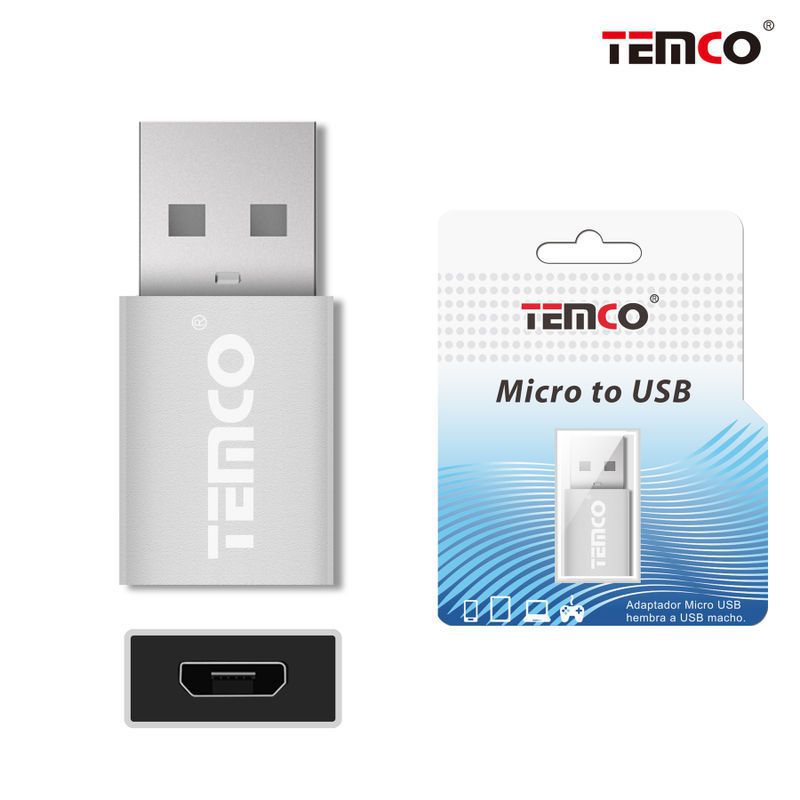 Adaptador Micro USB H a USB M Blanco