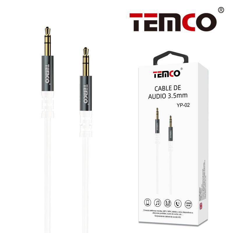 Cable Audio 3.5mm Metal/Blanco