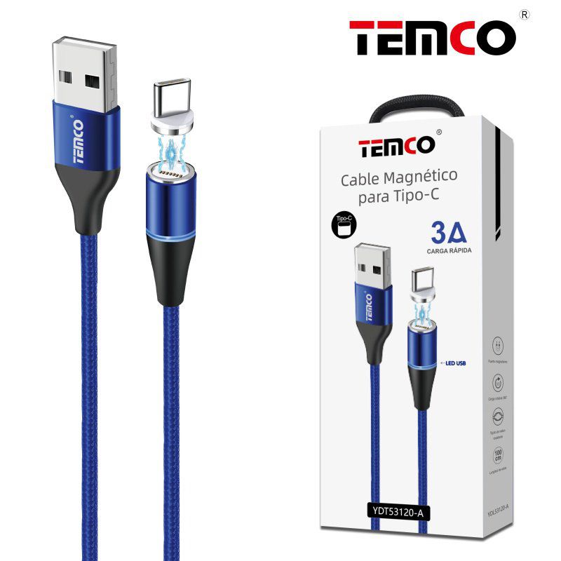 Cable Magnetico 3A 1m 5P Tipo C Azul