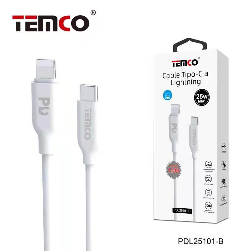 Cable 3A 1m Tipo C a Lightning PD25W Blanco