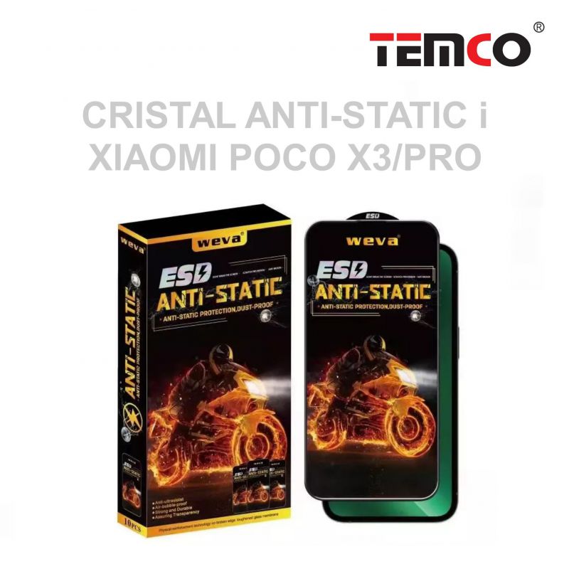 Cristal Anti-Static Xiaomi POCO X3/PRO  Pack 10 un