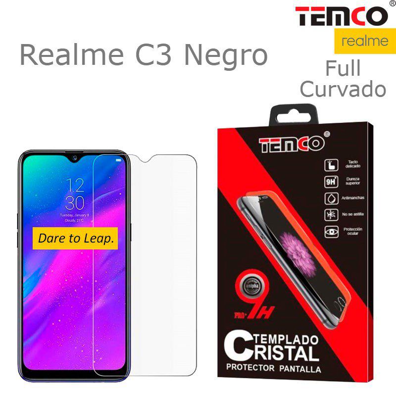 Cristal Full 3D Realme C3 Negro