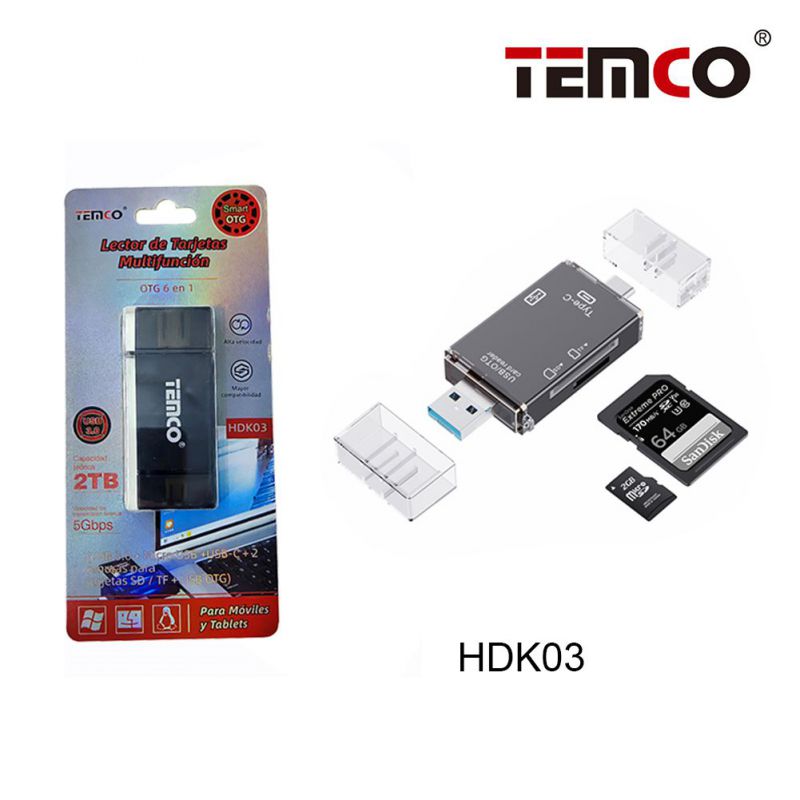 Adaptador  USB+Tip-c+Micro+TF/SD/OTG