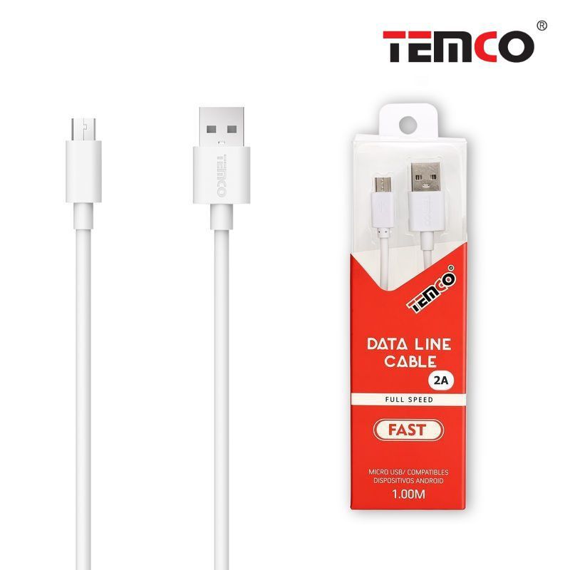 Cable básico 2A 1m Micro USB 5P Blanco