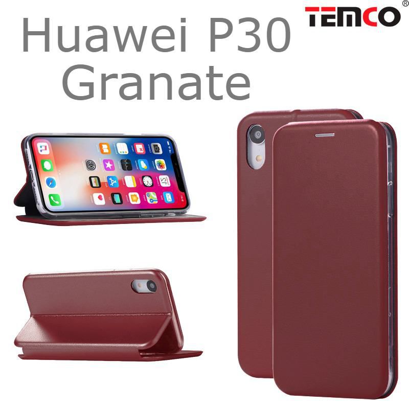 Funda Concha Huawei P30 Granate