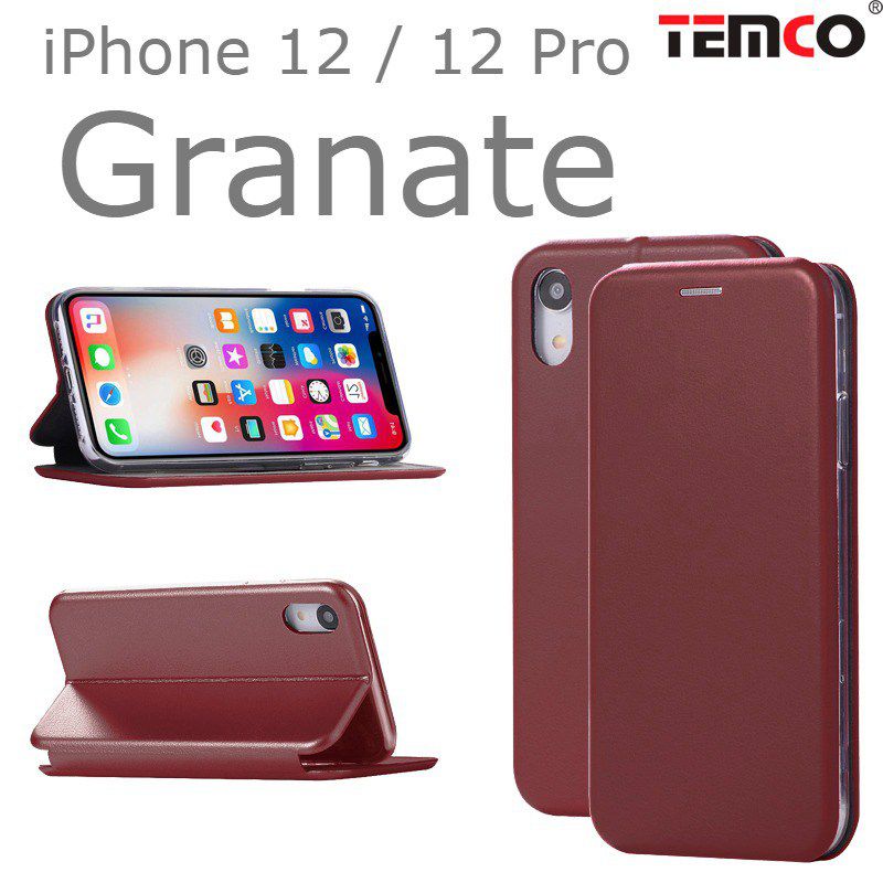Funda Concha iPhone 12 / 12 Pro Granate