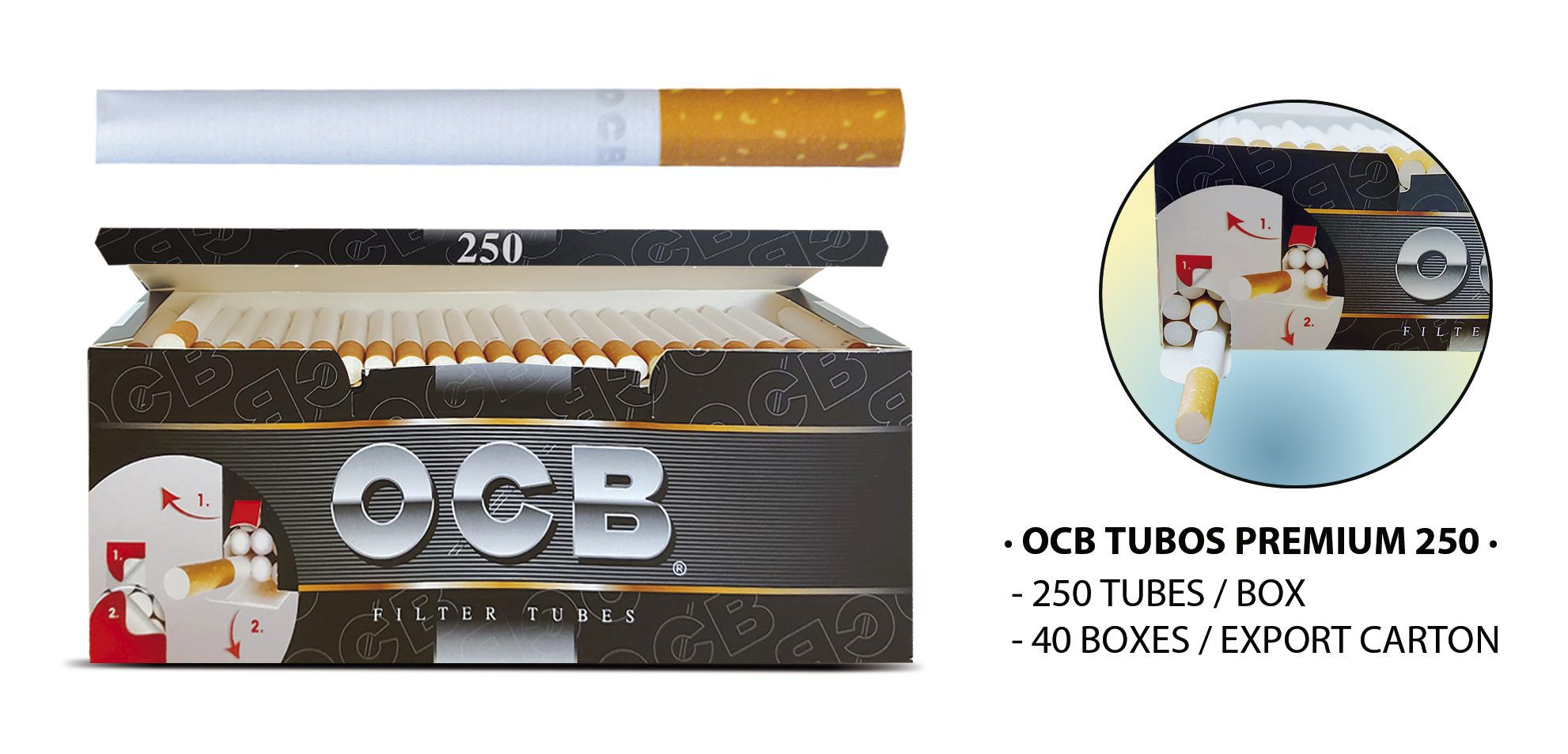 OCB TUBOS PREMIUM 250 en PAPER MAKERS & TRADERS, S.L. - OCB